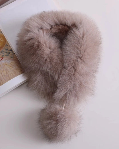 Reversible Fox & Rex Rabbit Fur Scarf | Multiple Colors OESLO