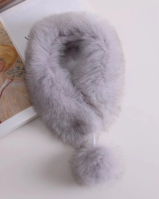 Reversible Fox & Rex Rabbit Fur Scarf | Multiple Colors OESLO