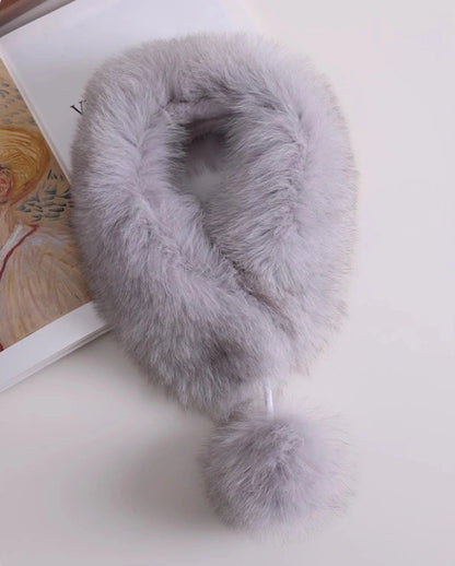 Reversible Fox & Rex Rabbit Fur Scarf | Multiple Colors OESLO