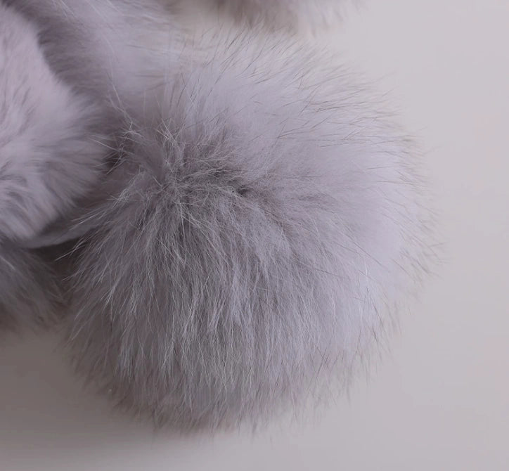 Reversible Fox & Rex Rabbit Fur Scarf | Multiple Colors OESLO