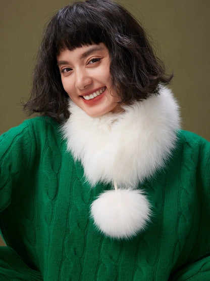 Reversible Fox & Rex Rabbit Fur Scarf | Multiple Colors OESLO