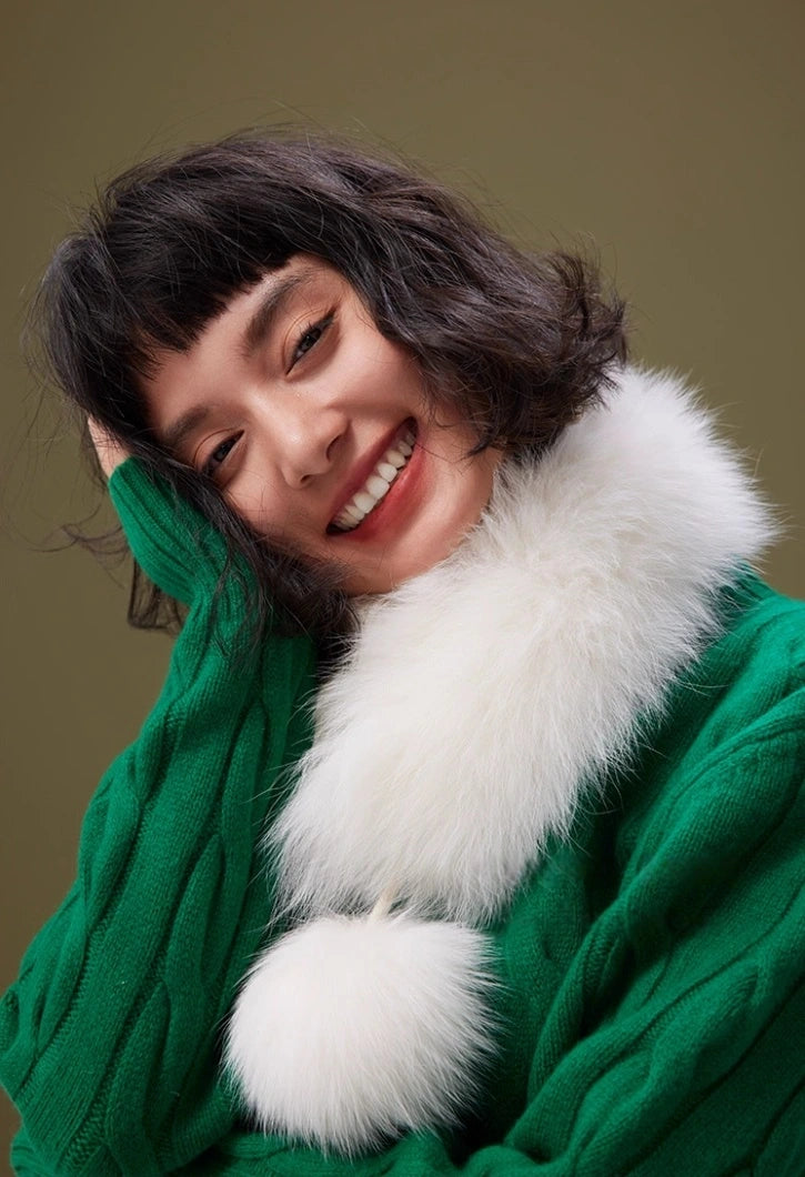 Reversible Fox & Rex Rabbit Fur Scarf | Multiple Colors OESLO