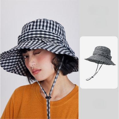 Gingham Bow Bucket Hat for Women – Cute Lightweight Sun Hat - OESLO