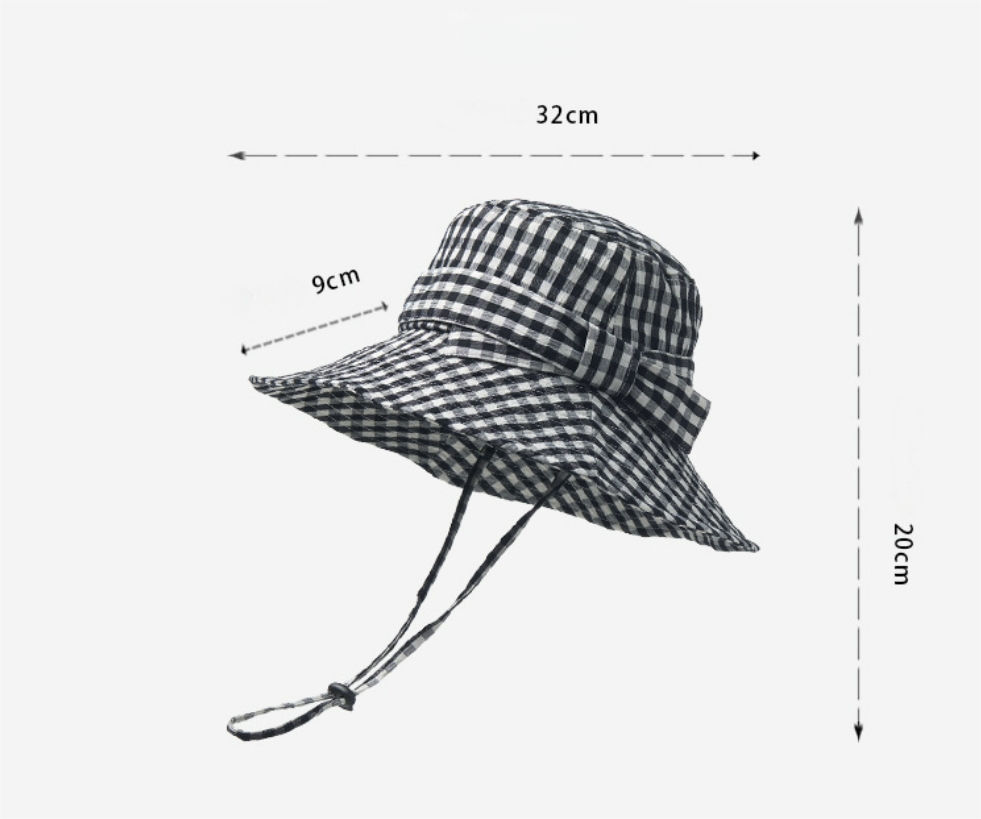 Gingham Bow Bucket Hat for Women – Cute Lightweight Sun Hat - AOA Fashion Accessories