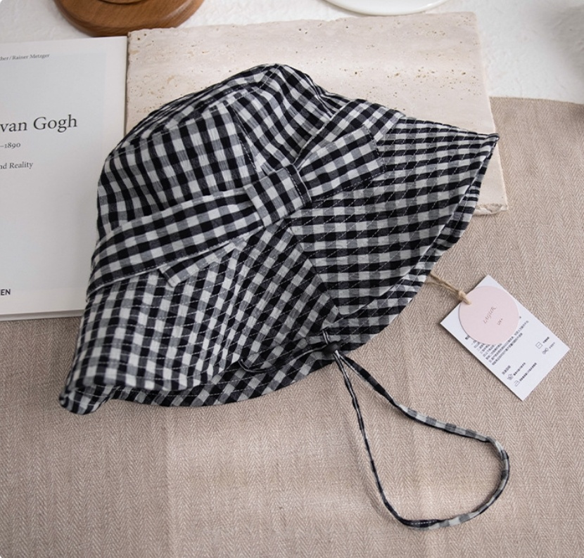 Gingham Bow Bucket Hat for Women – Cute Lightweight Sun Hat - OESLO