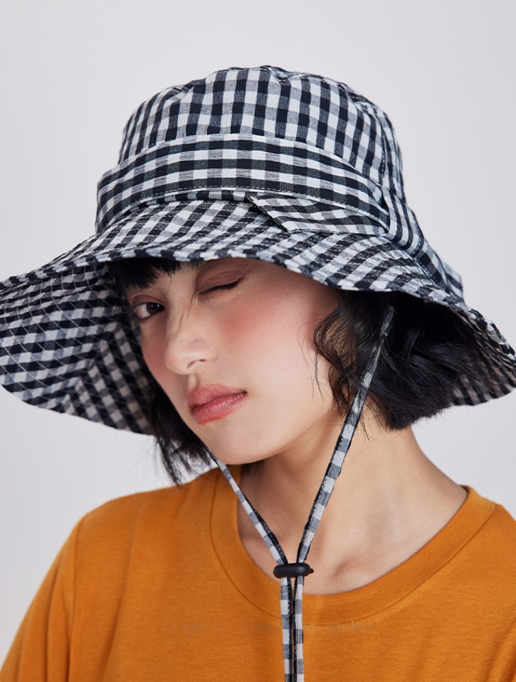Gingham Bow Bucket Hat for Women – Cute Lightweight Sun Hat - OESLO