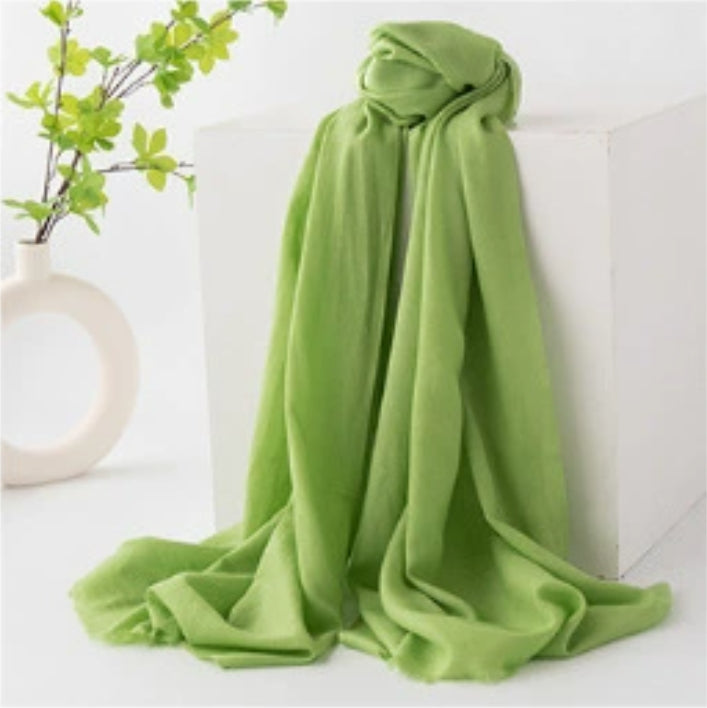 Wool Scarf - Stylish Solid Color Large Scarf, Suitable for All Seasons - AOA Fashion Accessories