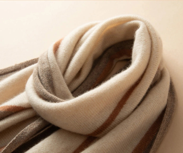 Luxury Cashmere Scarf – Artistic Geometric Design | Multiple Colors