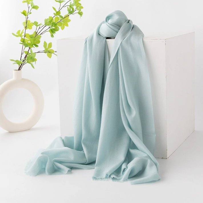 Wool Scarf - Stylish Solid Color Large Scarf, Suitable for All Seasons - AOA Fashion Accessories
