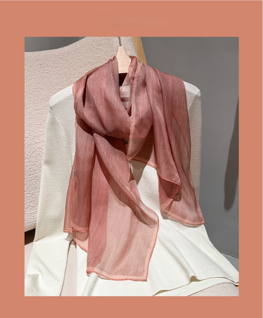 Luxurious Summer Scarf for Women - Plant-Dyed Silk - AOA Fashion Accessories