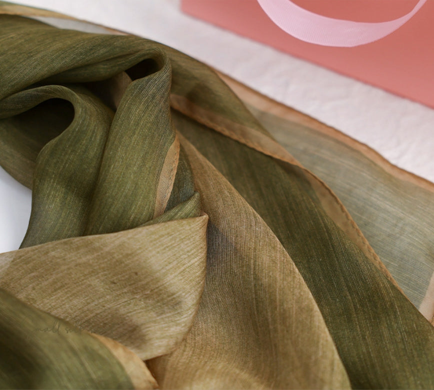 Luxurious Summer Scarf for Women - Plant-Dyed Silk - AOA Fashion Accessories