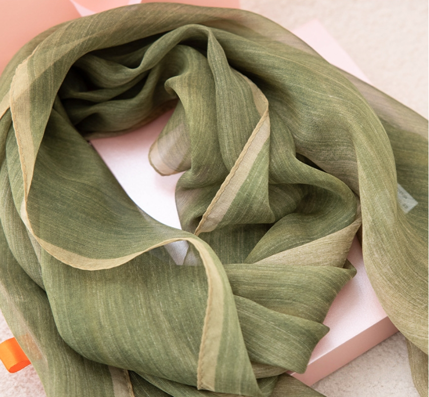 Luxurious Summer Scarf for Women - Plant-Dyed Silk - AOA Fashion Accessories