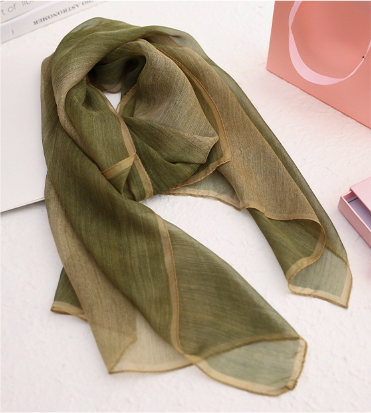 Luxurious Summer Scarf for Women - Plant-Dyed Silk - AOA Fashion Accessories