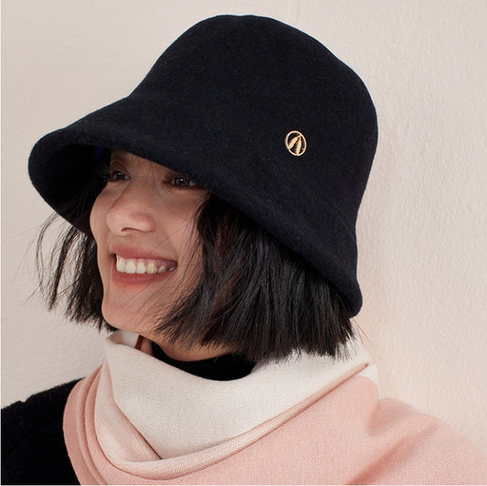 Minimalist Wool Bucket Hat – Wool Fuzzy Winter Hat for Women - AOA Fashion Accessories