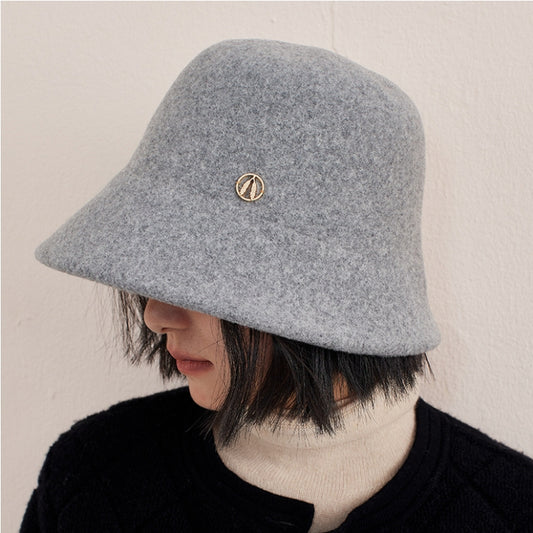 Minimalist Wool Bucket Hat – Wool Fuzzy Winter Hat for Women - AOA Fashion Accessories