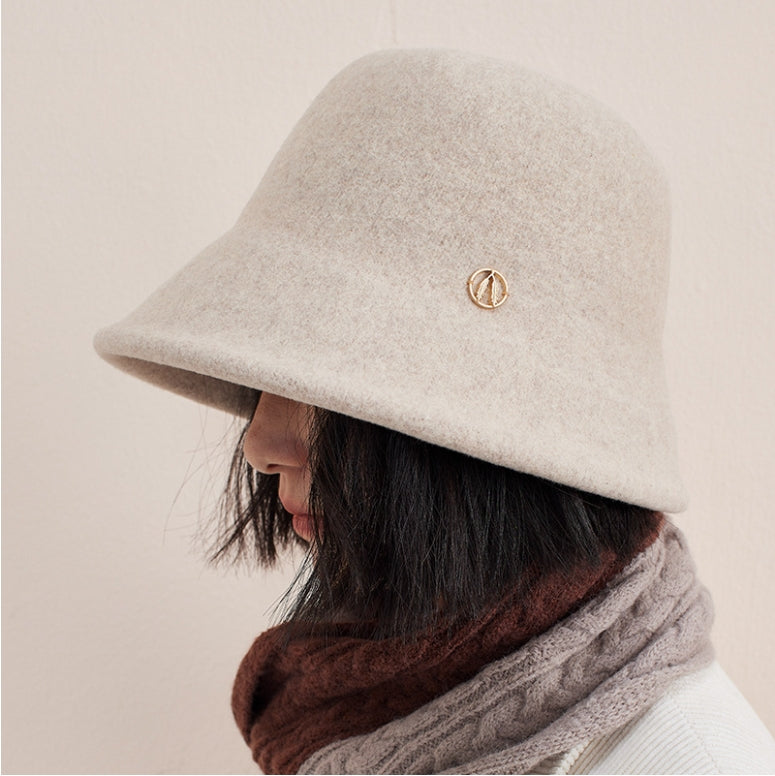 Minimalist Wool Bucket Hat – Wool Fuzzy Winter Hat for Women - AOA Fashion Accessories