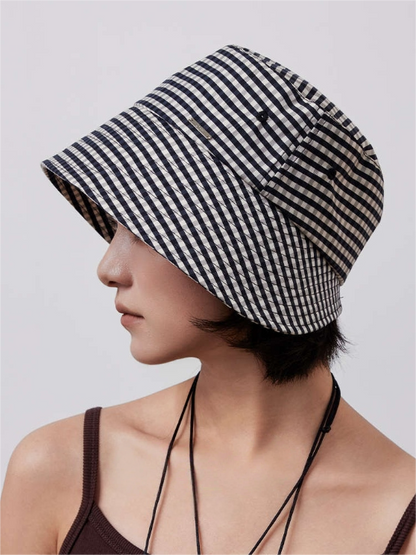 Plaid Bucket Hat - Foldable Breathable Sun Hat - AOA Fashion Accessories