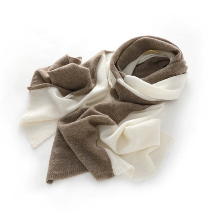 Colorblock Cashmere Scarf – Soft, Warm & Minimalist Style | Multiple Colors