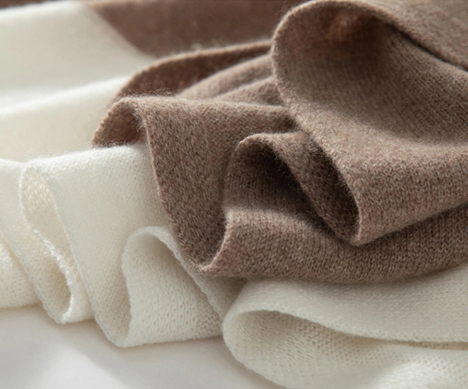 컬러블록 캐시미어 스카프 – 부드럽고 따뜻한 미니멀 스타일 | 다양한 색상