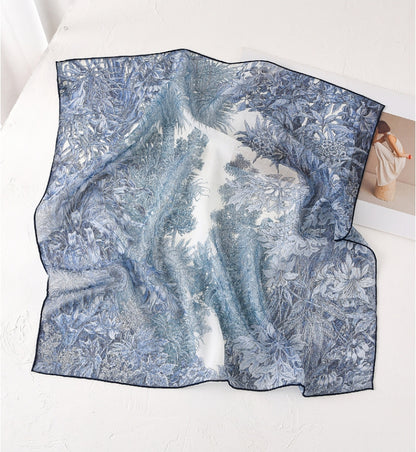 Square Scarf - Vintage Floral Lightweight Scarves - AOA Fashion Accessories