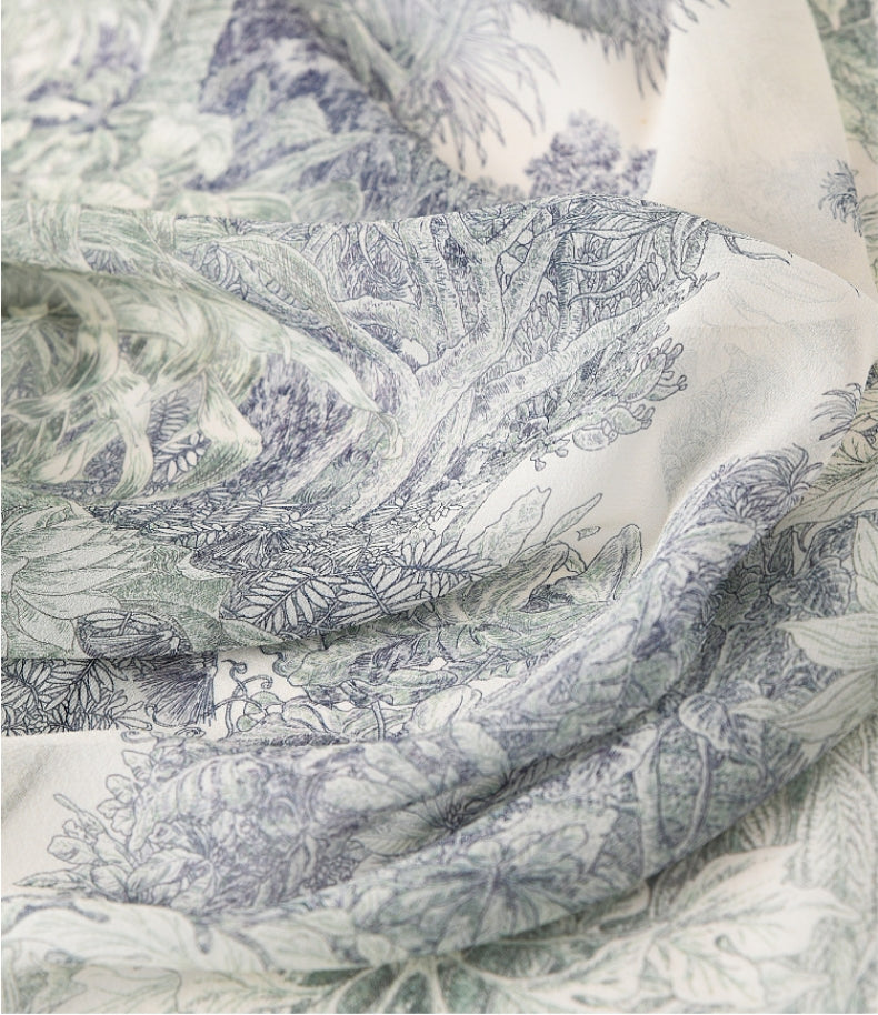 Square Scarf - Vintage Floral Lightweight Scarves - AOA Fashion Accessories