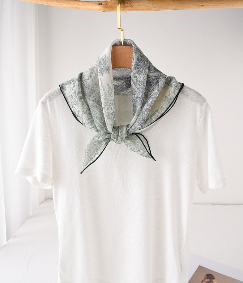 Square Scarf - Vintage Floral Lightweight Scarves - AOA Fashion Accessories