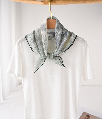 Square Scarf - Vintage Floral Lightweight Scarves - AOA Fashion Accessories