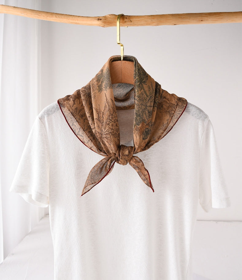 Square Scarf - Vintage Floral Lightweight Scarves - AOA Fashion Accessories