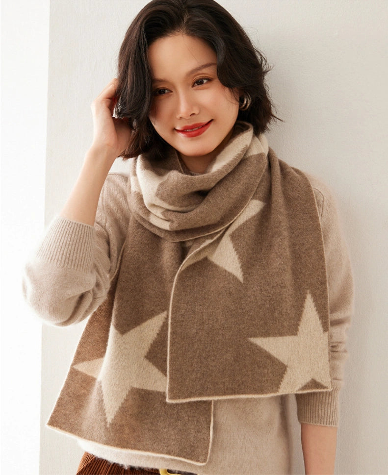 Cashmere Scarf for Women - Star Pattern | Multiple Colors