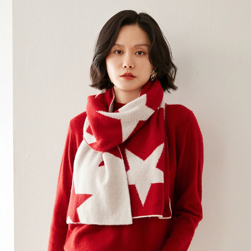 Écharpe Cachemire pour Femmes - Motif Étoile | Plusieurs Couleurs