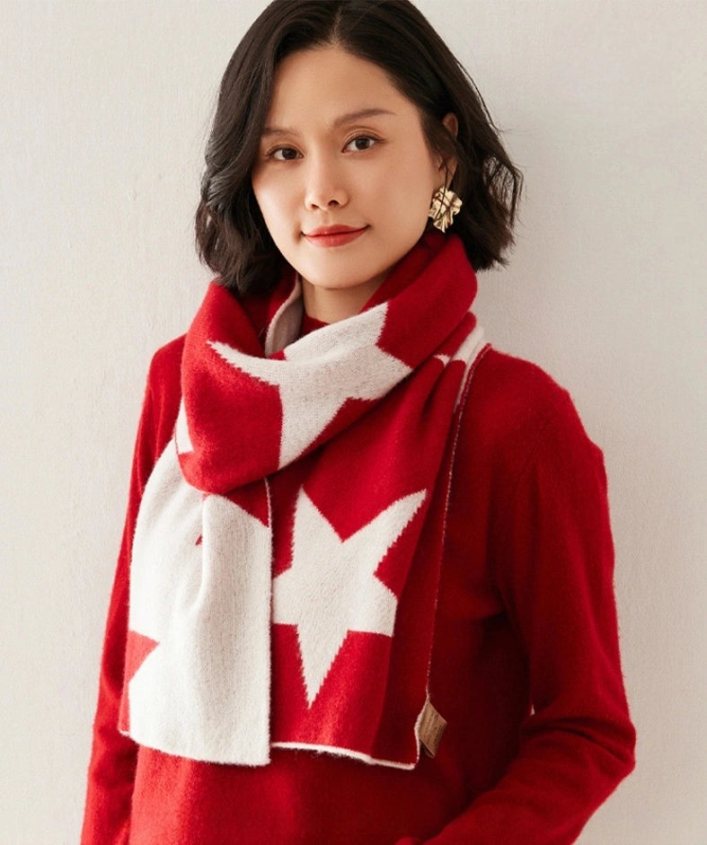 Cashmere Scarf for Women - Star Pattern | Multiple Colors