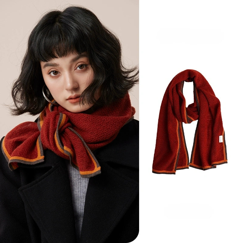 Soft Cashmere Scarf – Contrast Edge Design | Multiple Colors