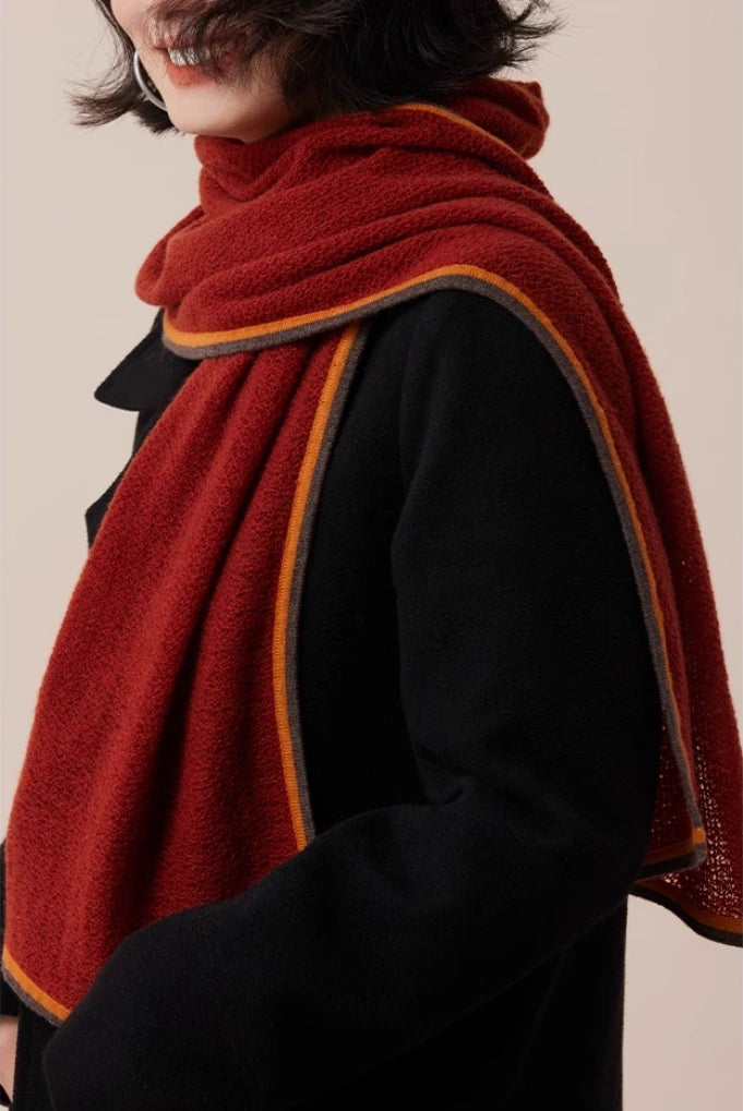 Soft Cashmere Scarf – Contrast Edge Design | Multiple Colors