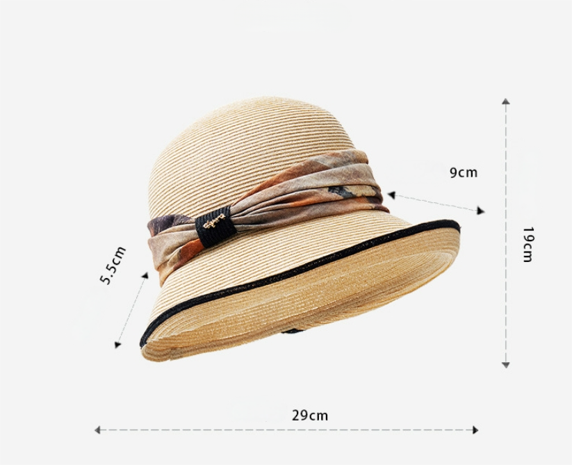 Straw Bucket Hat - Sunshade Sun Hat - AOA Fashion Accessories