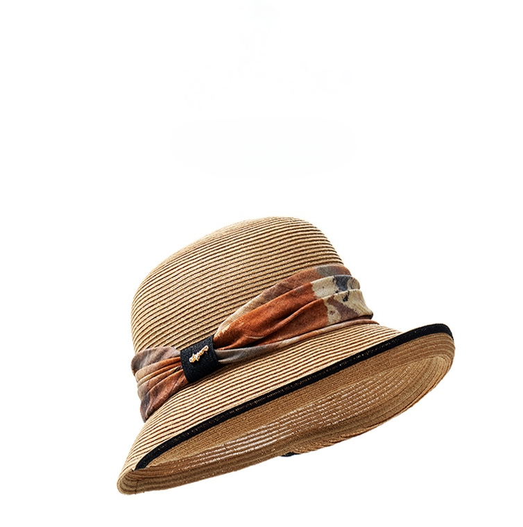 Straw Bucket Hat - Sunshade Sun Hat - AOA Fashion Accessories