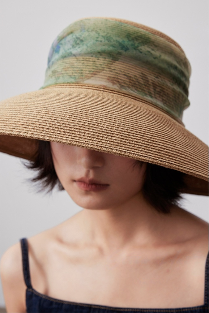 Straw Hat for Women with Silk Band - AOA Fashion Accessories