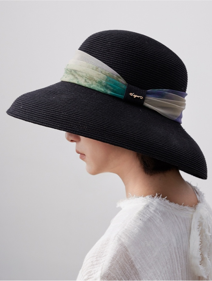 Straw Hat for Women with Silk Band - AOA Fashion Accessories
