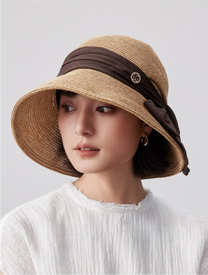 Women's Fashion Large Eaves Sunscreen Straw Hat - AOA Fashion Accessories