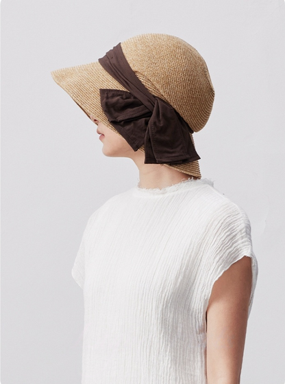 Women's Fashion Large Eaves Sunscreen Straw Hat - AOA Fashion Accessories