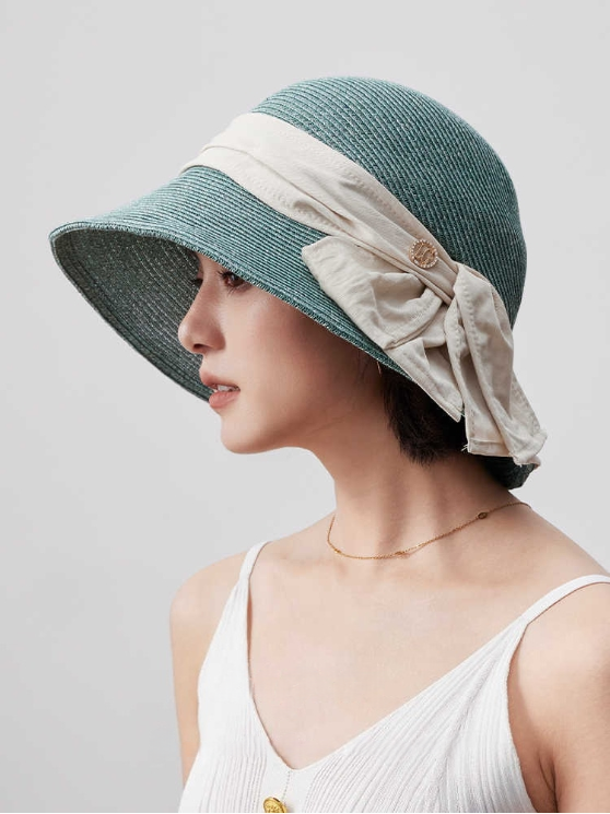 Women's Fashion Large Eaves Sunscreen Straw Hat - AOA Fashion Accessories