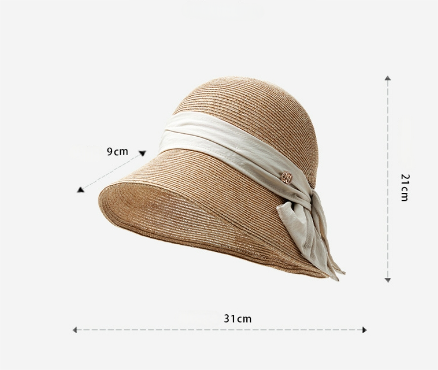 Women's Fashion Large Eaves Sunscreen Straw Hat - AOA Fashion Accessories
