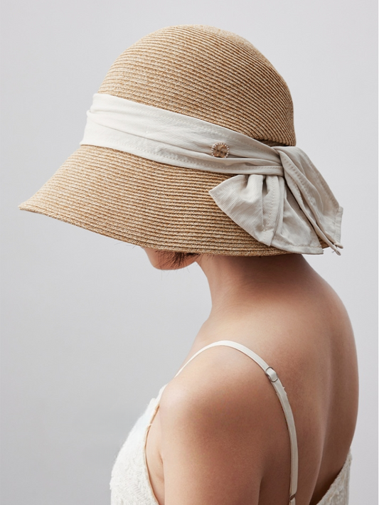 Women's Fashion Large Eaves Sunscreen Straw Hat - AOA Fashion Accessories