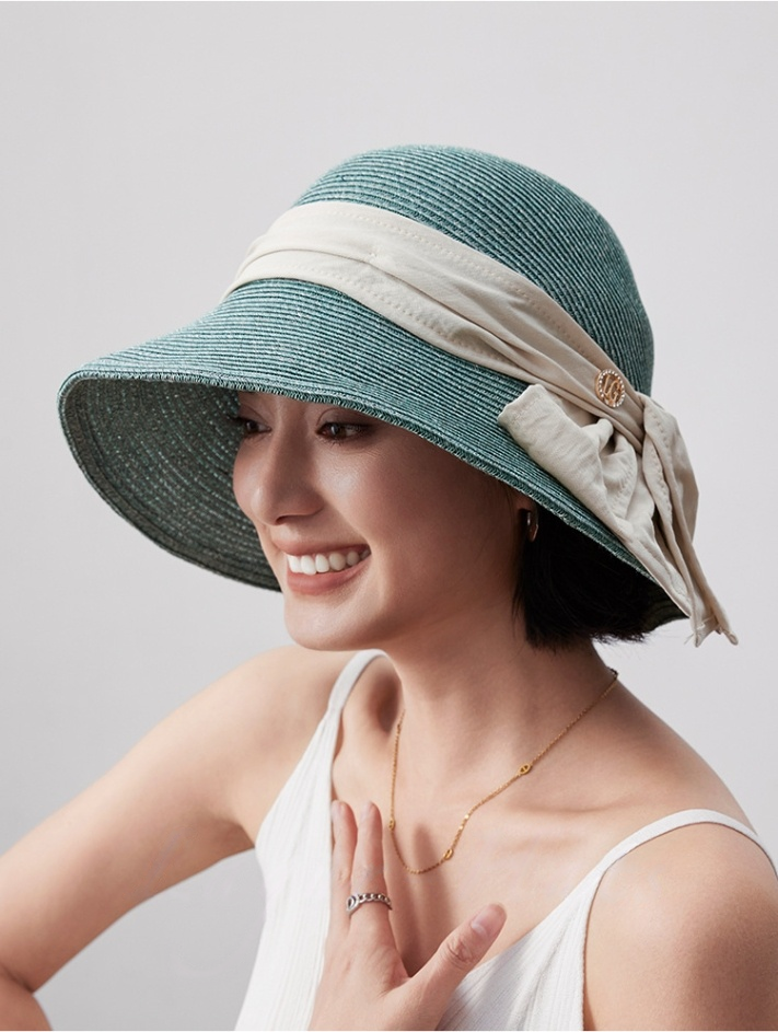 Women's Fashion Large Eaves Sunscreen Straw Hat - AOA Fashion Accessories
