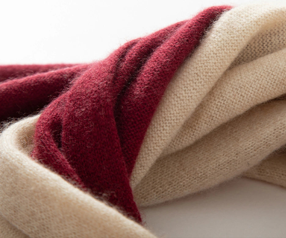 컬러블록 캐시미어 스카프 – 부드럽고 따뜻한 미니멀 스타일 | 다양한 색상