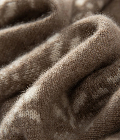 Reversible Cashmere Scarf - with Floral Jacquard Pattern | Multiple Colors