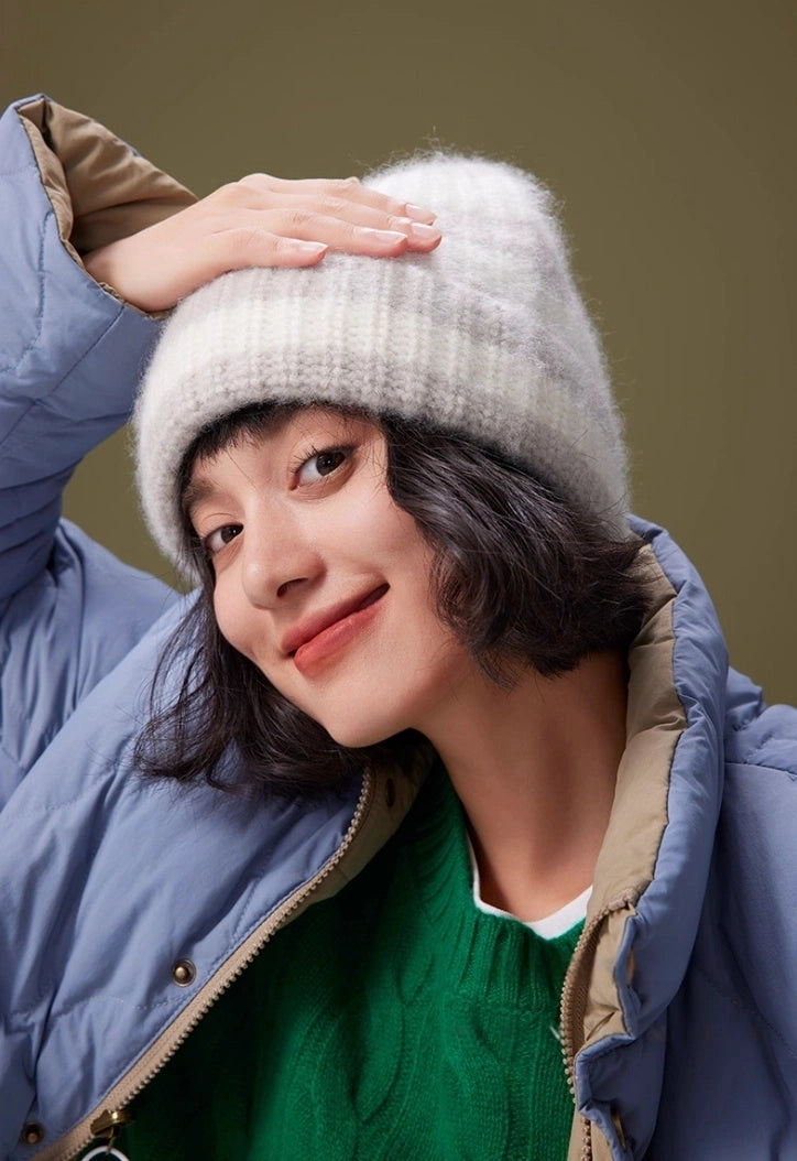 Unisex Striped Cashmere Knit Beanie Hat for Winter | Multiple Colors