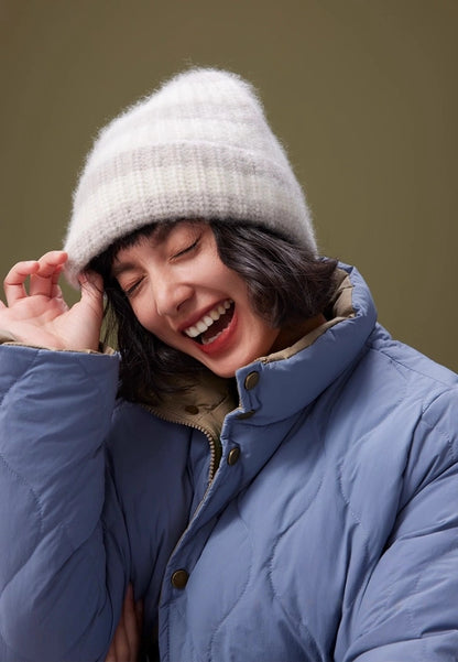 Unisex Striped Cashmere Knit Beanie Hat for Winter | Multiple Colors