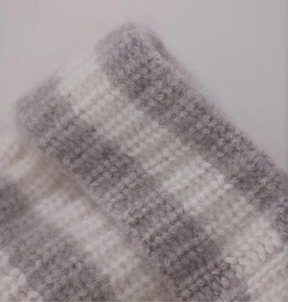 Unisex Striped Cashmere Knit Beanie Hat for Winter | Multiple Colors