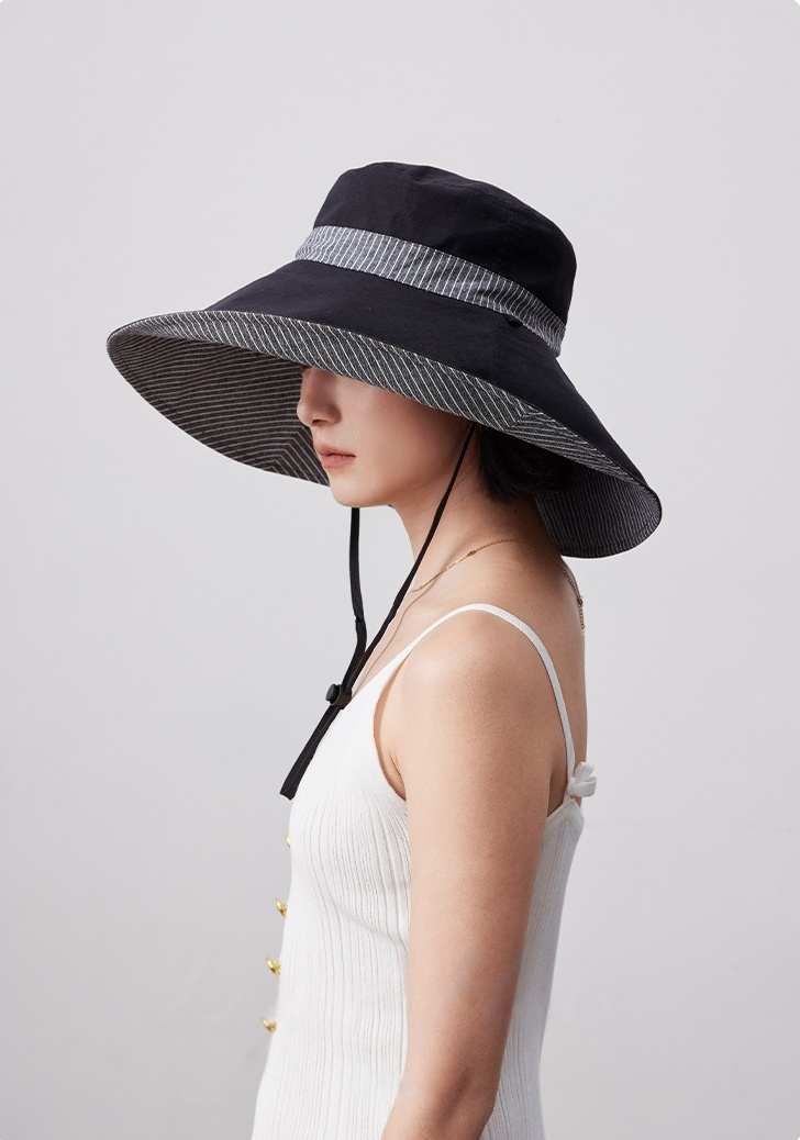Sun Hats for Women - Reversible Wide Brim Cotton Linen Beach Hat - AOA Fashion Accessories
