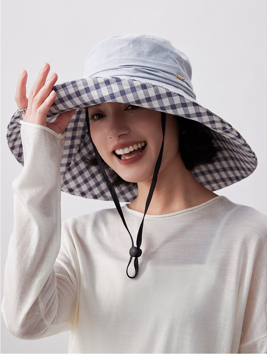 Wide Brim Cotton Sun Hat for Women - AOA Fashion Accessories